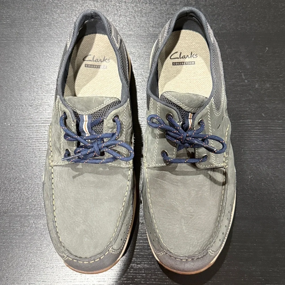 Clarks Allston Edge Navy Men’s Casual Boat Shoes Size 10W